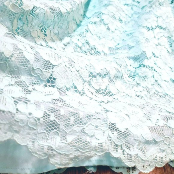 Children's Place Teal Lace Dress Size 14 Girls Zipper Closure w/Button Closure a - Picture 5 of 6